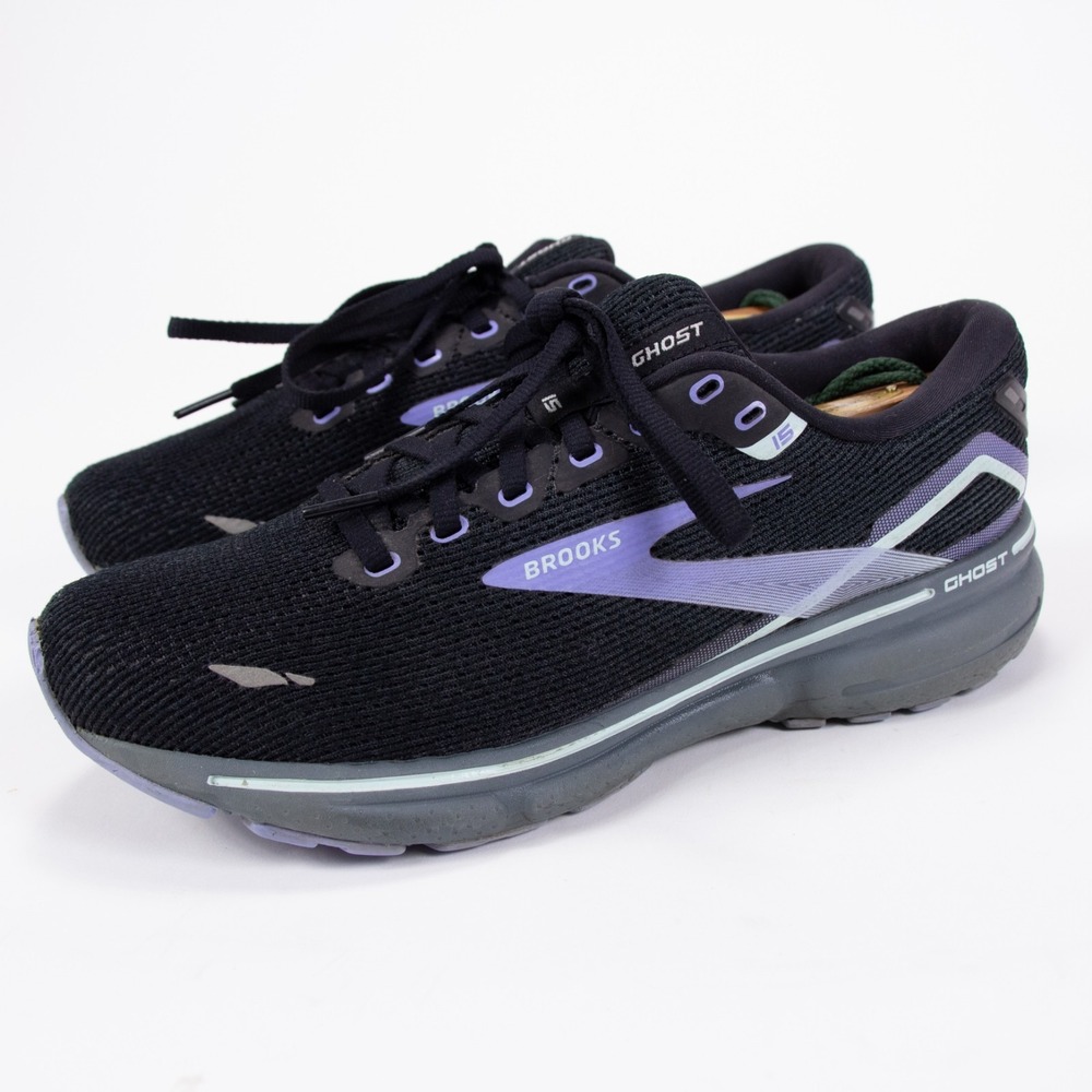 Brooks Ghost 15 Womens 10 B Black Purple 1203801B011 Running Sneaker‎ Shoes